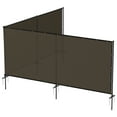 thumbnail image 1 of 5'x44' Outdoor Privacy Fence with Iron Poles Ground Spikes Dog Garden Privacy Metal Fence Backyard Patio Yard Barrier Border Divider Brown, 1 of 5