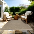 thumbnail image 1 of 5'x5' Soft Indoor/Outdoor Hobnail Style Area Rugs. Lightweight and Flexible for Easy Cleaning and Transport (Color: Taupe), 1 of 8