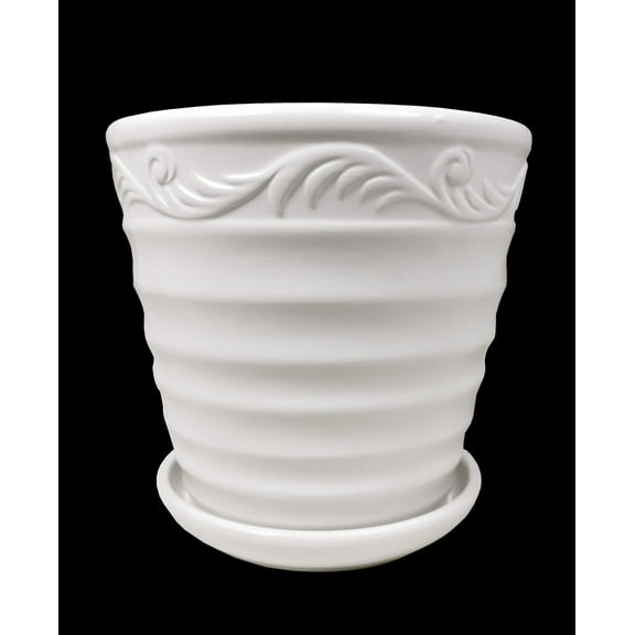 5"x5"x5" CalCastle Craft White Ceramic Porcelain Flower Vases Pots for House Plants and Living Room Dcor