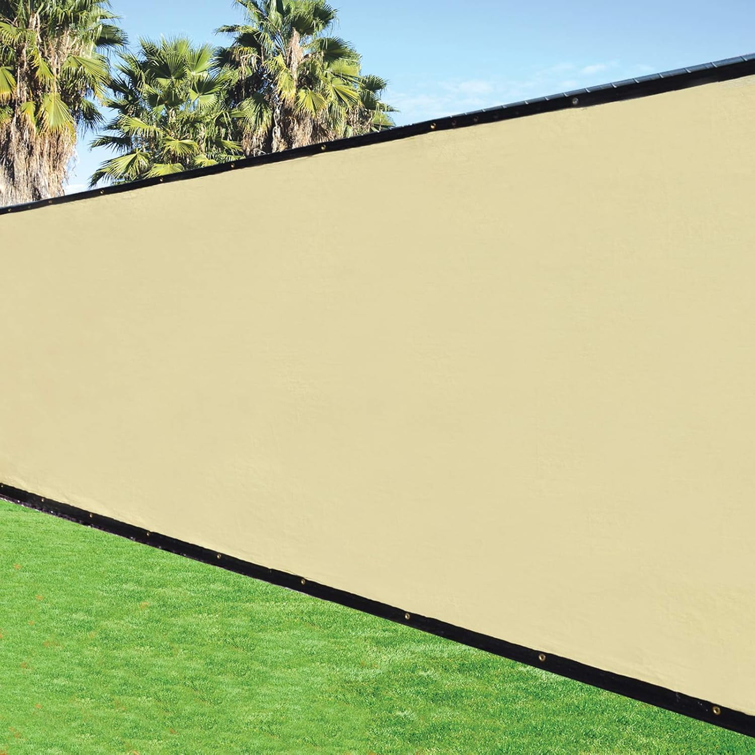 5'x50' 5ft Tall 3rd Gen Tan Fence Privacy Screen Windscreen Shade Cover ...