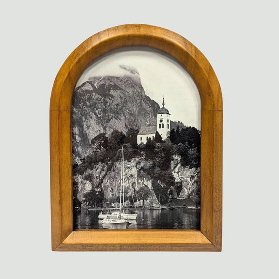 5"x7" Arch Chamfered Table Picture Frame Brown