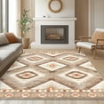 thumbnail image 1 of 5'x7' Area Rugs for Living Room, Machine Washable Non-Slip Carpet, Soft Faux Wool Low Pile Moroccan Farmhouse Western Rug, Camel, 1 of 5