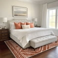 thumbnail image 1 of 5'x7' Area Rugs for Living Room, Machine Washable Non-Slip Carpet, Soft Faux Wool Low Pile Moroccan Farmhouse Western Rug, Reddish Brown, 1 of 5