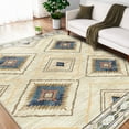 thumbnail image 1 of 5'x7' Area Rugs for Living Room, Machine Washable Non-Slip Carpet, Soft Faux Wool Low Pile Moroccan Farmhouse Western Rug, Yellow, 1 of 5