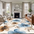 thumbnail image 1 of 5'x7' Area Rugs, Blue Brown Spring Floral Indoor Outdoor Area Rug for Living Room Bedroom, Summer Botanical Farmhouse Washable Bathroom Rugs Kitchen Floor Carpet Mats Home Decor Aesthetic, 1 of 8