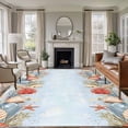 thumbnail image 1 of 5'x7' Area Rugs, Blue Coastal Indoor Outdoor Area Rug for Living Room Bedroom, Summer Beach Starfish Shell Coral Washable Bathroom Rugs Kitchen Floor Carpet Mats Home Decor Aesthetic, 1 of 8