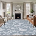 thumbnail image 1 of 5'x7' Area Rugs, Blue Paisley Indoor Outdoor Area Rug for Living Room Bedroom, Ethnic Vintage Floral Botanical Abstract Washable Bathroom Rugs Kitchen Floor Carpet Mats Home Decor Aesthetic, 1 of 8