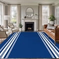 thumbnail image 1 of 5'x7' Area Rugs, Blue Striped Indoor Outdoor Area Rug for Living Room Bedroom, Farmhouse Blue White Stripes Washable Bathroom Rugs Kitchen Floor Carpet Mats Home Decor Aesthetic, 1 of 8
