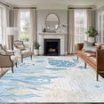 thumbnail image 1 of 5'x7' Area Rugs, Blue Turtle Coastal Indoor Outdoor Area Rug for Living Room Bedroom, Coral Summer Beach Nautical Ocean Blue Washable Bathroom Rugs Kitchen Floor Carpet Mats Home Decor Aesthetic, 1 of 8