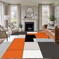 thumbnail image 1 of 5'x7' Area Rugs, Burnt Orange Black Indoor Outdoor Area Rug for Living Room Bedroom, Modern Abstract Geometric Washable Bathroom Rugs Kitchen Floor Carpet Mats Home Decor Aesthetic, 1 of 8