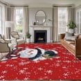 thumbnail image 1 of 5'x7' Area Rugs, Christmas Indoor Outdoor Area Rug for Living Room Bedroom, Red Snowman Pine Cones Xmas Winter Snowflake Washable Bathroom Rugs Kitchen Floor Carpet Mats Home Decor Aesthetic, 1 of 8