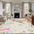 thumbnail image 1 of 5'x7' Area Rugs, Easter Indoor Outdoor Area Rug for Living Room Bedroom, Vintage Spring Bunny Eggs Farmhouse Floral Leaves Washable Bathroom Rugs Kitchen Floor Carpet Mats Home Decor Aesthetic, 1 of 8