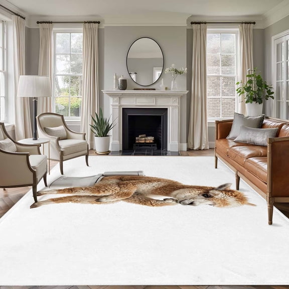 5'x7' Area Rugs, Funny Alpacas Indoor Outdoor Area Rug for Living Room Bedroom, Cute Art Fun Lovely Animals on Toilets Washable Bathroom Rugs Kitchen Floor Carpet Mats Home Decor Aesthetic