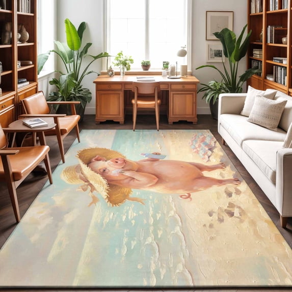5'x7' Area Rugs, Funny Pig Cute Indoor Outdoor Area Rug for Living Room ...