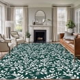 thumbnail image 1 of 5'x7' Area Rugs for Living Room Bedroom, Dark Green Spring Floral Washable Rug Carpet Runner Indoor Outdoor, Farmhouse Flowers Elegant Pastoral Non Slip Floor Mats Area Rug for Kitchen, Nursery, 1 of 8