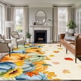 thumbnail image 1 of 5'x7' Area Rugs for Living Room Bedroom, Fall Pumpkins Washable Rug Carpet Runner Indoor Outdoor, Thanksgiving Autumn Maple Leaves Orange Non Slip Floor Mats Area Rug for Kitchen, Nursery, 1 of 8