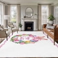 thumbnail image 1 of 5'x7' Area Rugs for Living Room Bedroom, Happy Easter Washable Rug Carpet Runner Indoor Outdoor, Rabbits Bows Spring Tulips Eggs Pastoral Non Slip Floor Mats Area Rug for Kitchen, Nursery, 1 of 8