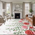 thumbnail image 1 of 5'x7' Area Rugs for Living Room Bedroom, Pink Spring Floral Washable Rug Carpet Runner Indoor Outdoor, Weeping Romantic Flowers Pastoral Non Slip Floor Mats Area Rug for Kitchen, Nursery, 1 of 8