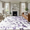 thumbnail image 1 of 5'x7' Area Rugs for Living Room Bedroom, Purple Leaves Washable Rug Carpet Runner Indoor Outdoor, Summer Botanical Non Slip Floor Mats Area Rug for Kitchen, Nursery, 1 of 8