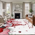 thumbnail image 1 of 5'x7' Area Rugs for Living Room Bedroom, Valentines Day Gnomes Washable Rug Carpet Runner Indoor Outdoor, Pink Red Love Heart Eucalyptus Non Slip Floor Mats Area Rug for Kitchen, Nursery, 1 of 8