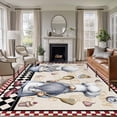 thumbnail image 1 of 5'x7' Area Rugs for Living Room Bedroom, Vintage Gnomes Washable Rug Carpet Runner Indoor Outdoor, Black Red Checkered Retro Art Non Slip Floor Mats Area Rug for Kitchen, Nursery, 1 of 8