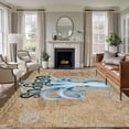 thumbnail image 1 of 5'x7' Area Rugs for Living Room Bedroom, Vintage Octopus Washable Rug Carpet Runner Indoor Outdoor, Brown Nautical Anchor Bubbles Coastal Non Slip Floor Mats Area Rug for Kitchen, Nursery, 1 of 8