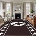 thumbnail image 1 of 5'x7' Area Rugs for Living Room Bedroom, Western Star Tribal Washable Rug Carpet Runner Indoor Outdoor, Brown Texas Ethnic Stars Abstract Art Non Slip Floor Mats Area Rug for Kitchen, Nursery, 1 of 8