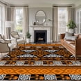 thumbnail image 1 of 5'x7' Area Rugs for Living Room Bedroom, Yellow Beige Boho Washable Rug Carpet Runner Indoor Outdoor, Geometric Vintage Abstract Art Ethnic Non Slip Floor Mats Area Rug for Kitchen, Nursery, 1 of 8