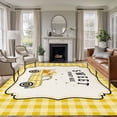 thumbnail image 1 of 5'x7' Area Rugs for Living Room Bedroom, Yellow Truck Washable Rug Carpet Runner Indoor Outdoor, Spring Bees Honey Daisy Buffalo Plaid Non Slip Floor Mats Area Rug for Kitchen, Nursery, 1 of 8