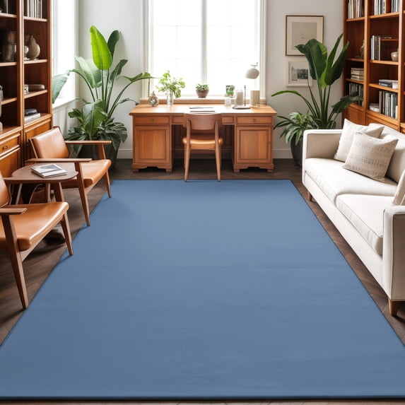 5'x7' Area Rugs, Pure Slate Blue Indoor Outdoor Area Rug for Living Room Bedroom, Modern Solid Color Minimalist Art Washable Bathroom Rugs Kitchen Floor Carpet Mats Home Decor Aesthetic
