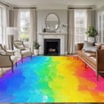 thumbnail image 1 of 5'x7' Area Rugs, Rainbow Oil Painting Indoor Outdoor Area Rug for Living Room Bedroom, Watercolor Colorful Abstract Art Washable Bathroom Rugs Kitchen Floor Carpet Mats Home Decor Aesthetic, 1 of 8