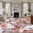 thumbnail image 1 of 5'x7' Area Rugs, Red Onion Flowers Indoor Outdoor Area Rug for Living Room Bedroom, Spring Watercolor Dandelion Floral Plants Washable Bathroom Rugs Kitchen Floor Carpet Mats Home Decor Aesthetic, 1 of 8
