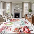 thumbnail image 1 of 5'x7' Area Rugs, Red Truck Christmas Indoor Outdoor Area Rug for Living Room Bedroom, Xmas Tree Botanical Wreath Retro Washable Bathroom Rugs Kitchen Floor Carpet Mats Home Decor Aesthetic, 1 of 8