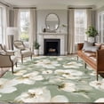 thumbnail image 1 of 5'x7' Area Rugs, Sage Green Spring Floral Indoor Outdoor Area Rug for Living Room Bedroom, Summer Botanical Flower Washable Bathroom Rugs Kitchen Floor Carpet Mats Home Decor Aesthetic, 1 of 8