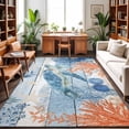 5'x7' Area Rugs, Sea Turtle Coastal Indoor Outdoor Area Rug for Living ...