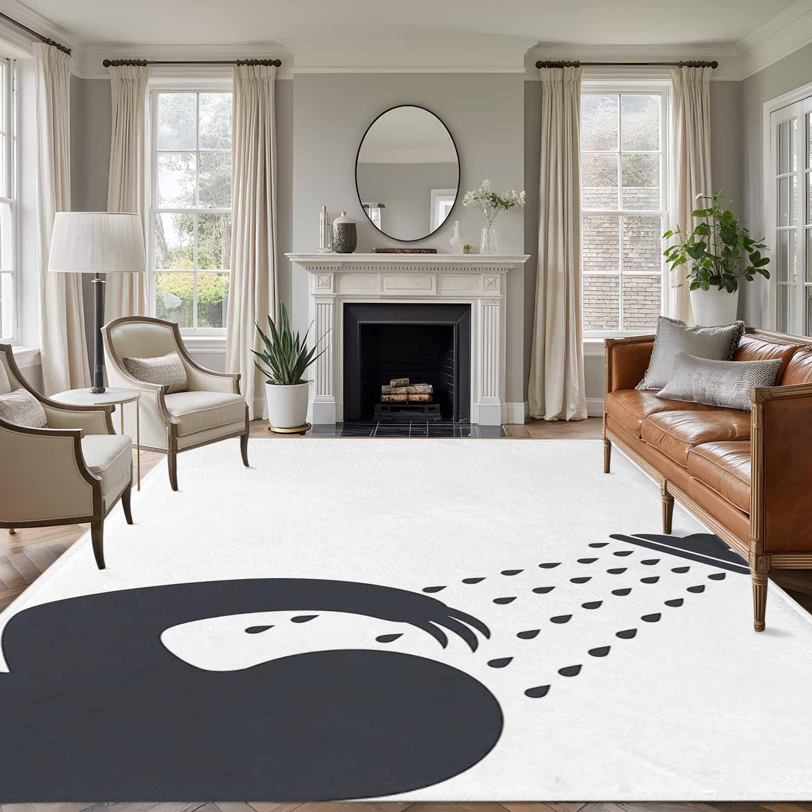 5'x7' Area Rugs, Sloths Showering Indoor Outdoor Area Rug for Living ...