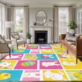 thumbnail image 1 of 5'x7' Area Rugs, Spring Easter Indoor Outdoor Area Rug for Living Room Bedroom, Plaid Bunny Checkered Buffalo Washable Bathroom Rugs Kitchen Floor Carpet Mats Home Decor Aesthetic, 1 of 8