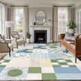 thumbnail image 1 of 5'x7' Area Rugs, Spring Floral Checkered Indoor Outdoor Area Rug for Living Room Bedroom, Sage Green Daisy Buffalo Plaid Washable Bathroom Rugs Kitchen Floor Carpet Mats Home Decor Aesthetic, 1 of 8