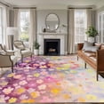 thumbnail image 1 of 5'x7' Area Rugs, Spring Floral Indoor Outdoor Area Rug for Living Room Bedroom, Modern Oil Painted Daisy Botanical Elegant Washable Bathroom Rugs Kitchen Floor Carpet Mats Home Decor Aesthetic, 1 of 8