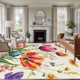 thumbnail image 1 of 5'x7' Area Rugs, Spring Floral Indoor Outdoor Area Rug for Living Room Bedroom, Summer Tulip Elegant Botanical Butterfly Washable Bathroom Rugs Kitchen Floor Carpet Mats Home Decor Aesthetic, 1 of 8