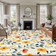 thumbnail image 1 of 5'x7' Area Rugs, Spring Floral Indoor Outdoor Area Rug for Living Room Bedroom, Summer Watercolor Botanical Washable Bathroom Rugs Kitchen Floor Carpet Mats Home Decor Aesthetic, 1 of 8