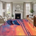 thumbnail image 1 of 5'x7' Area Rugs, Summer Beach Indoor Outdoor Area Rug for Living Room Bedroom, Boat Gradient Orange Sunset Natural Scenery Washable Bathroom Rugs Kitchen Floor Carpet Mats Home Decor Aesthetic, 1 of 8
