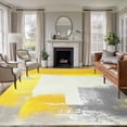 thumbnail image 1 of 5'x7' Area Rugs, Yellow Grey Indoor Outdoor Area Rug for Living Room Bedroom, Abstract Oil Painted Geometric Modern Washable Bathroom Rugs Kitchen Floor Carpet Mats Home Decor Aesthetic, 1 of 8