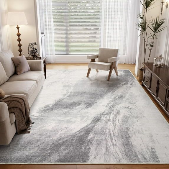Cozylore 5'x7' Area Rugs for Living Room Distressed Abstract Machine Washable Rugs Low Pile Non Slip Carpet for Bedroom Dining Room