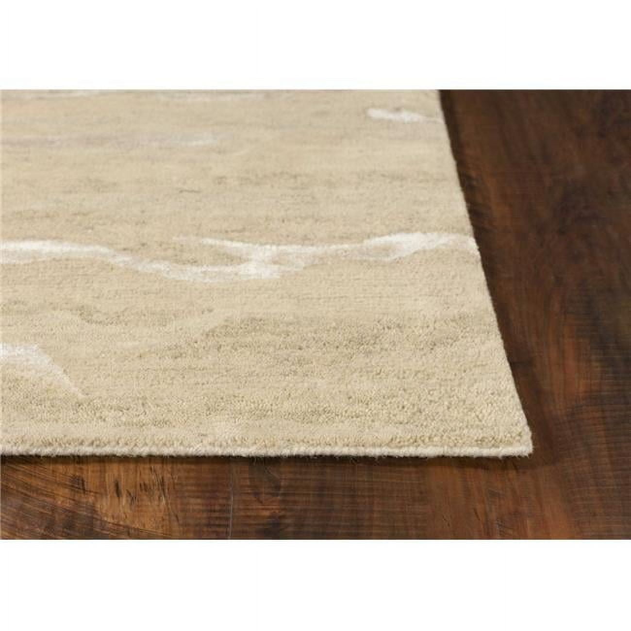 Ivory Elegance 5' x 7' Hand-Tufted Wool-Viscose Blend Rug