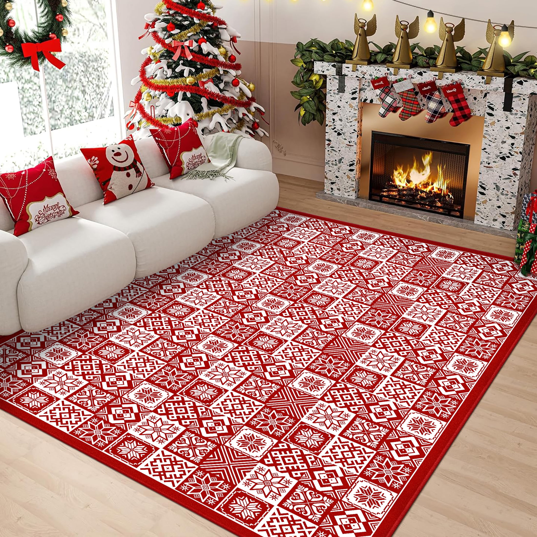5'x7' Christmas Area Rugs for Living Room Kitchen Bathroom Bedroom