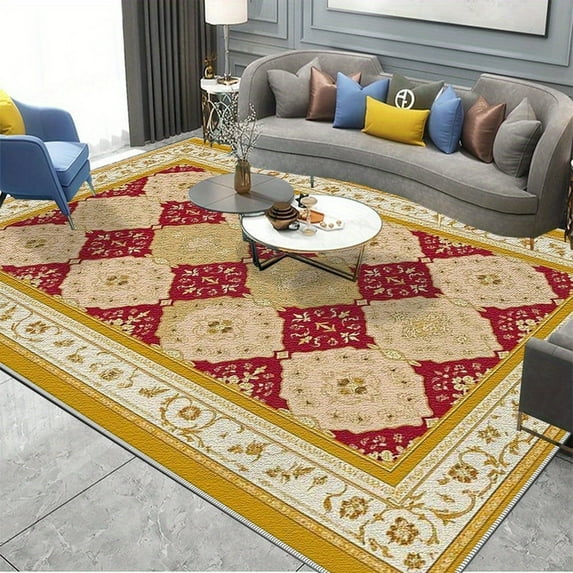 5'x7' Indoor Outdoor Carpet Washable Carpet Aztec Area Rug Colorful ...