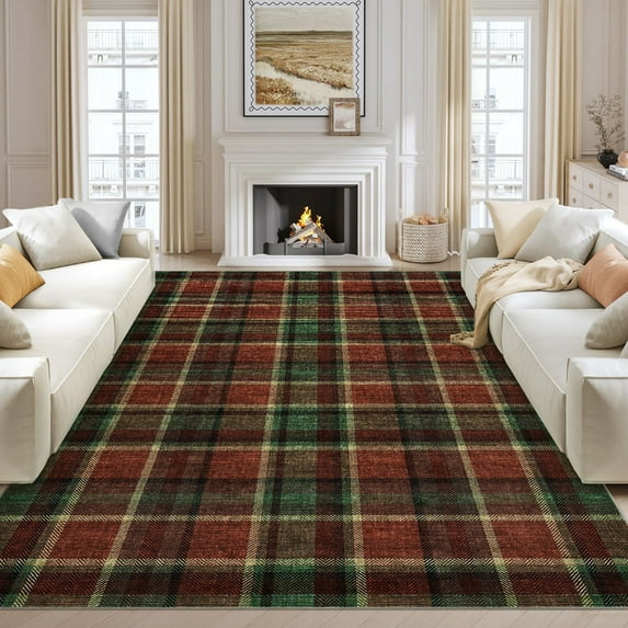 5'x7' Modern Washable Area Rugs for Living Room Tartan Ultra Soft Rug for Bedroom Farmhouse Non Slip Throw Rugs for Home Office