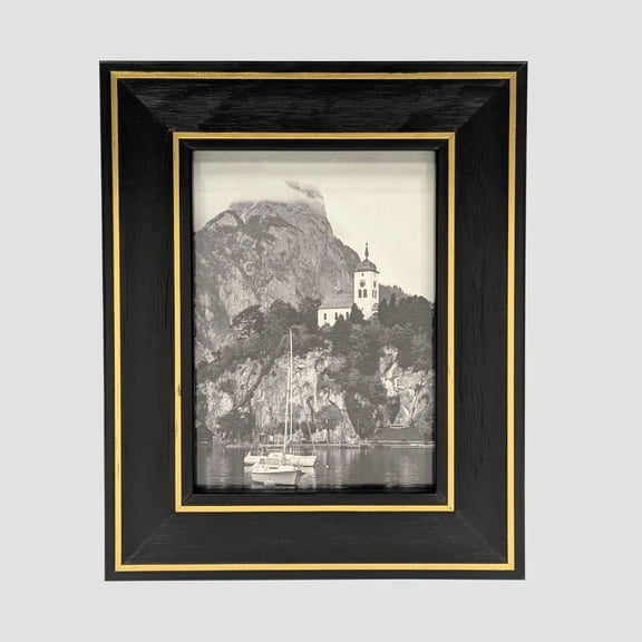 5"x7" Two Tone Border Table Picture Frame Brown