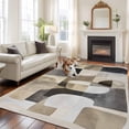 thumbnail image 1 of 5'x8' Area Rugs, Black Brown Geometric Indoor Outdoor Area Rug for Living Room Bedroom, Modern Abstract Textured Washable Bathroom Rugs Kitchen Floor Carpet Mats Home Decor Aesthetic, 1 of 8